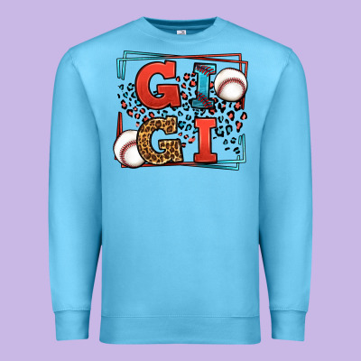 Baseball Gigi Leopard Frame Premium Sweatshirt Designed By Lillyallendesigns