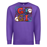 Purple Baseball gigi leopard frame Premium Sweatshirt - LillyAllenDesigns