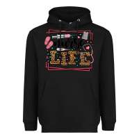Black Nurse life leopard frame Heavyweight Hoodie - LillyAllenDesigns