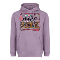 Lavender Nurse life leopard frame Heavyweight Hoodie - LillyAllenDesigns