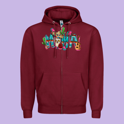 Mexican Mama Mother's Day Zipper Hoodie Designed By Fadigitalartstudio