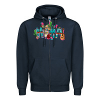 Navy Mexican mama Mother's Day Zipper Hoodie - FaDigitalArtStudio