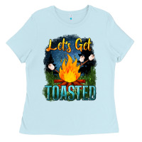 Baby Blue lets get toasted Ladies Tee - NancyCooperArtShop
