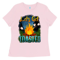 Bubblegum Pink lets get toasted Ladies Tee - NancyCooperArtShop