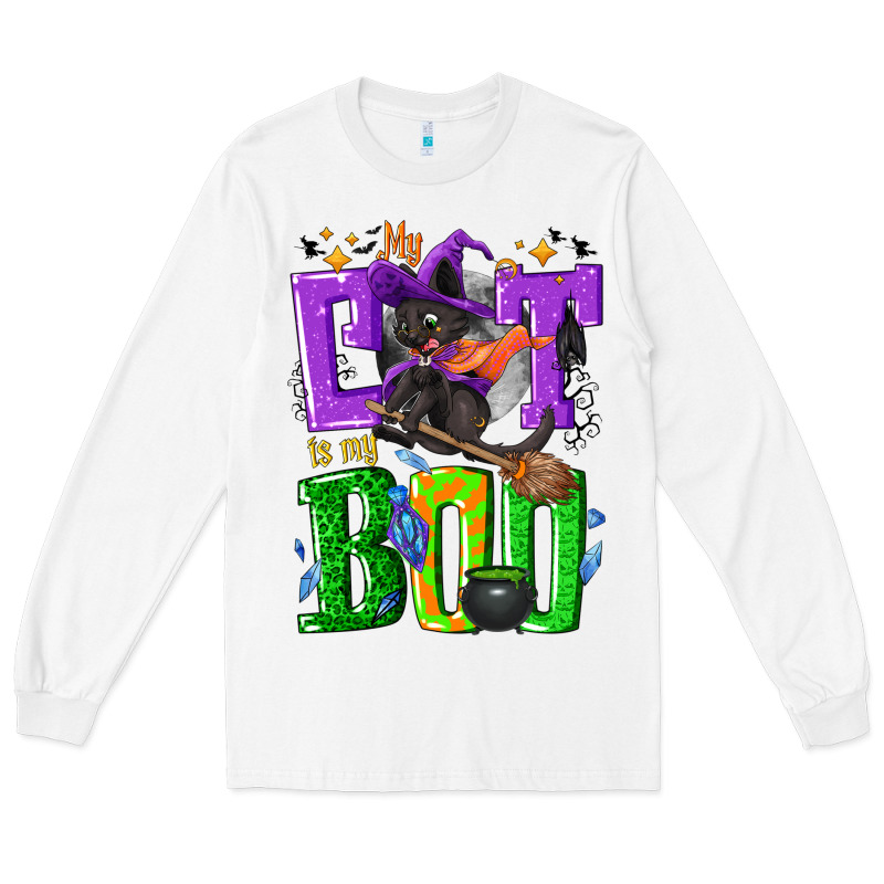 My Cat Is My Boo Halloween Long Sleeve Tee by NancyCooperArtShop | Teevron