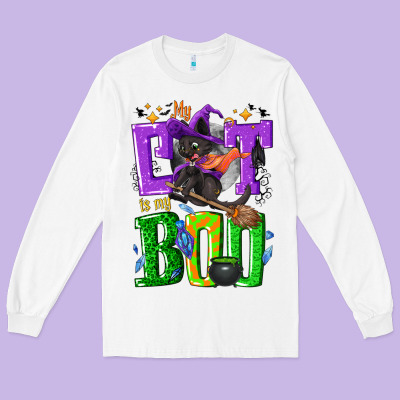 My Cat Is My Boo Halloween Long Sleeve Tee Designed By Nancycooperartshop