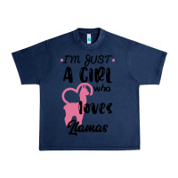 Navy Just A Girl Who Loves Llamas I Love Llamas Urban Heavy Tee - Bettercallsaul