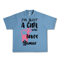 Pebble Blue Just A Girl Who Loves Llamas I Love Llamas Urban Heavy Tee - Bettercallsaul