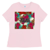 Bubblegum Pink faith Ladies Tee - NancyCooperArtShop