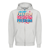Dove Grey Freedom freedom freedom Zipper Hoodie - FaDigitalArtStudio