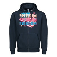 Navy Freedom freedom freedom Zipper Hoodie - FaDigitalArtStudio