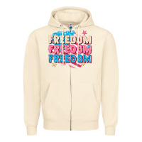 Sandshell Freedom freedom freedom Zipper Hoodie - FaDigitalArtStudio