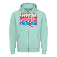 Seafoam Freedom freedom freedom Zipper Hoodie - FaDigitalArtStudio