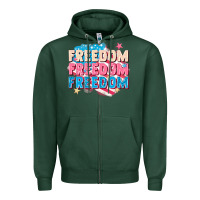 Sports Green Freedom freedom freedom Zipper Hoodie - FaDigitalArtStudio