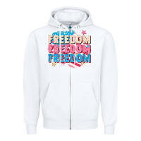 White Freedom freedom freedom Zipper Hoodie - FaDigitalArtStudio