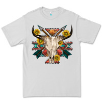 Dove Grey aztec western bull skull Premium Tee - NancyCooperArtShop