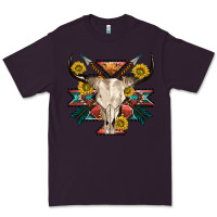 Plum aztec western bull skull Premium Tee - NancyCooperArtShop