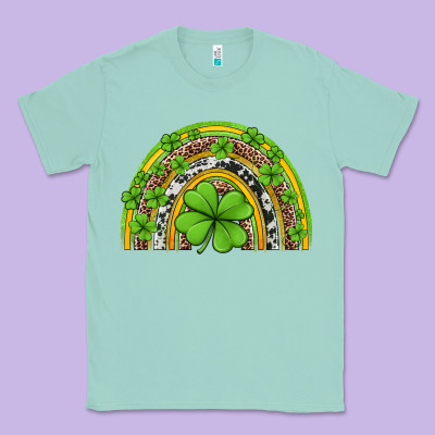 Western St Patricks Rainbow Classic Tee Designed By Jasminsmagicworld