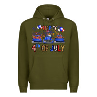 Army Green Western Truck Hello Fourth Of July America Premium Hoodie - FaDigitalArtStudio