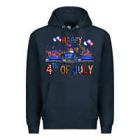 Navy Western Truck Hello Fourth Of July America Premium Hoodie - FaDigitalArtStudio