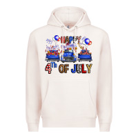 Pale Pink Western Truck Hello Fourth Of July America Premium Hoodie - FaDigitalArtStudio