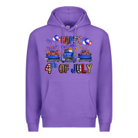 Purple Western Truck Hello Fourth Of July America Premium Hoodie - FaDigitalArtStudio