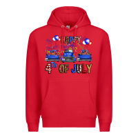 Red Western Truck Hello Fourth Of July America Premium Hoodie - FaDigitalArtStudio