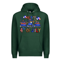Sports Green Western Truck Hello Fourth Of July America Premium Hoodie - FaDigitalArtStudio