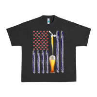 Pigment Black American Flag Beer Urban Heavy Tee - Bettercallsaul
