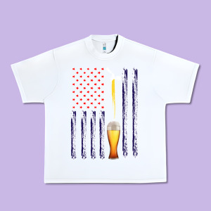 American Flag Beer Urban Heavy Tee Designed By Bettercallsaul