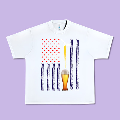 American Flag Beer Urban Heavy Tee Designed By Bettercallsaul