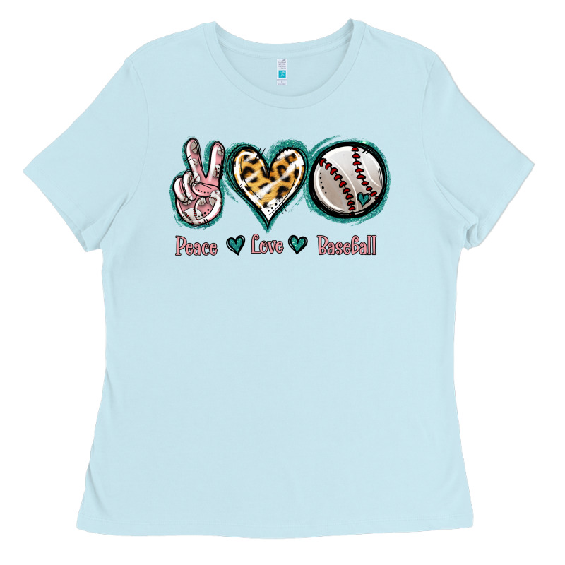 Peace Love Baseball Ladies Tee by Jasminsmagicworld | Teevron