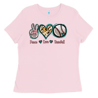Bubblegum Pink Peace Love Baseball Ladies Tee - Jasminsmagicworld