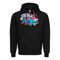 Black American truck gnomes Zipper Hoodie - FaDigitalArtStudio