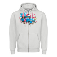 Dove Grey American truck gnomes Zipper Hoodie - FaDigitalArtStudio