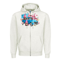 Oatmeal Heather American truck gnomes Zipper Hoodie - FaDigitalArtStudio