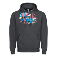 Smoke American truck gnomes Zipper Hoodie - FaDigitalArtStudio