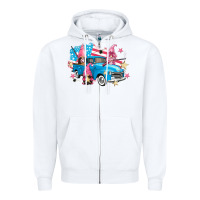 White American truck gnomes Zipper Hoodie - FaDigitalArtStudio