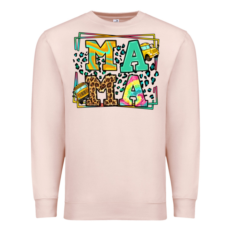 School Bus Driver Mama Mother's Day Premium Sweatshirt by LillyAllenDesigns | Teevron