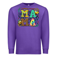 Purple School bus driver mama Mother's day Premium Sweatshirt - LillyAllenDesigns