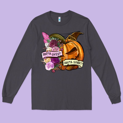 Sorta Sweet Sorta Spooky Long Sleeve Tee Designed By Nancycooperartshop