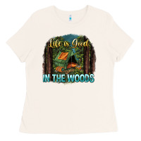 Bone life is good in the woods Ladies Tee - NancyCooperArtShop