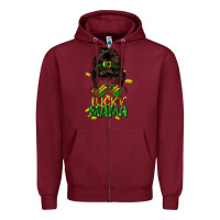 Burgundy lucky mama St. Patricks Day Zipper Hoodie - FaDigitalArtStudio