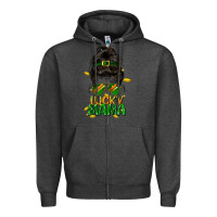 Charcoal Heather lucky mama St. Patricks Day Zipper Hoodie - FaDigitalArtStudio
