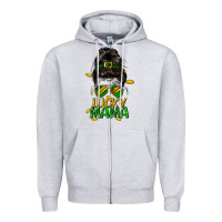 Heather Grey lucky mama St. Patricks Day Zipper Hoodie - FaDigitalArtStudio