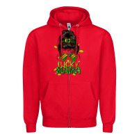 Red lucky mama St. Patricks Day Zipper Hoodie - FaDigitalArtStudio