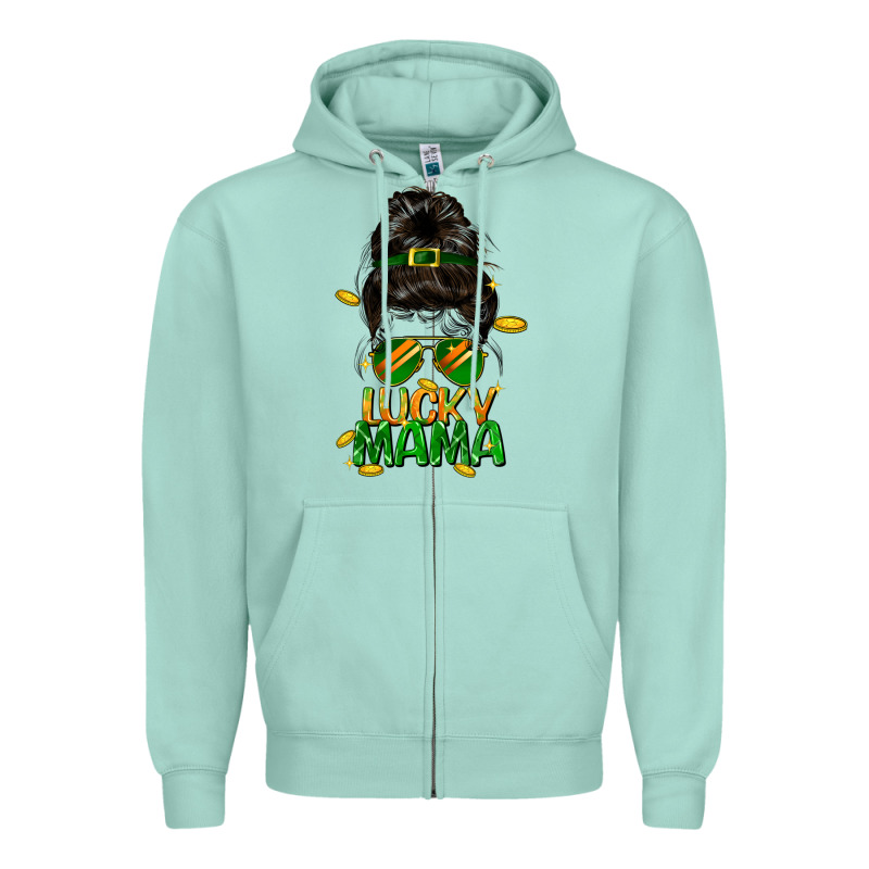 Lucky Mama St. Patricks Day Zipper Hoodie by FaDigitalArtStudio | Teevron