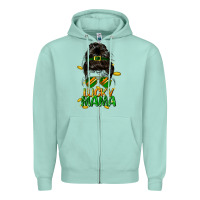 Seafoam lucky mama St. Patricks Day Zipper Hoodie - FaDigitalArtStudio