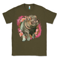 Army Green leopard baby hippo Classic Tee - LillyAllenDesigns