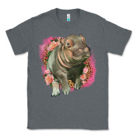 Charcoal Heather leopard baby hippo Classic Tee - LillyAllenDesigns
